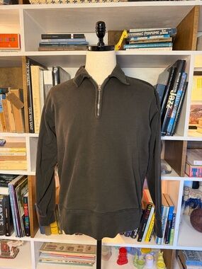 Buck Mason Men's Zip-Front Sweater in black